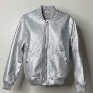 Nordstrom Blank NYC Metalic Silver Bomber Jacket